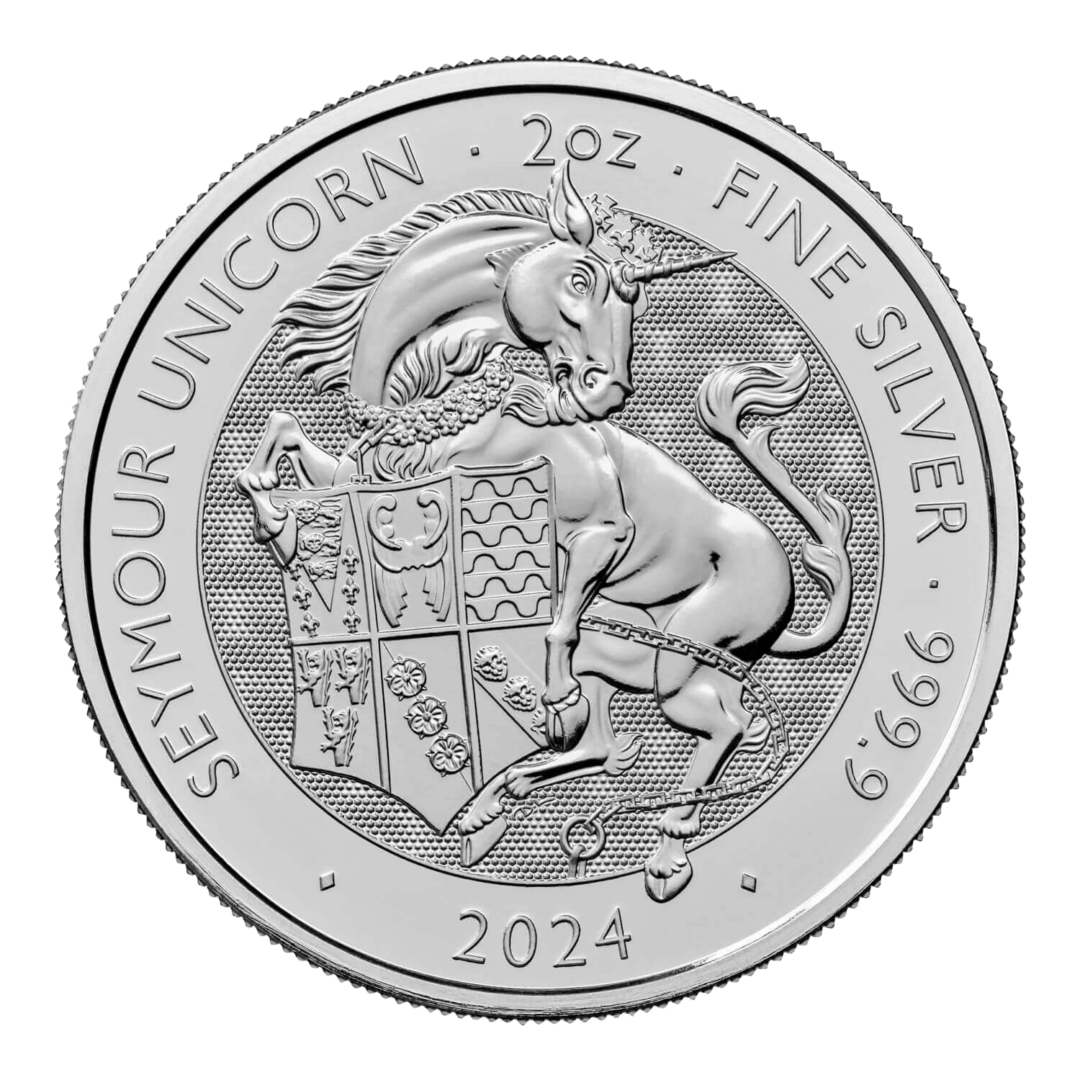 Tudor Beast Unicorn 2oz silver coin Tudor Beast Unicorn 2oz silver coin