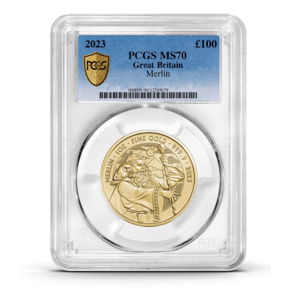 Myths & Legends 1oz graded gold 'Merlin'