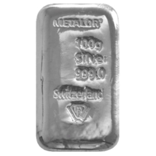 100g Metalor Silver Bar