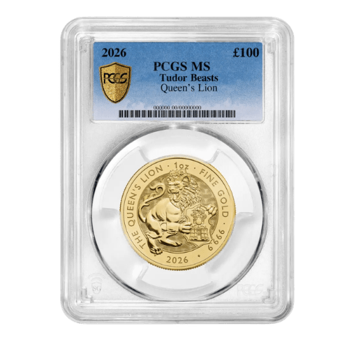PCGS Certified 2026 Royal Tudor Beasts Queen's Lion one-ounce gold coin